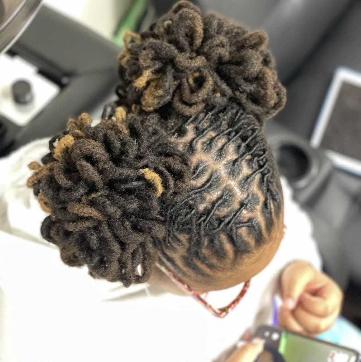 Hair styling work from Yaya's chair